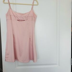 strapless open back dress Laurita Shirred Mini Dress Brown Check main image 0